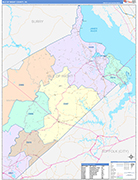 Isle of Wight County Wall Map Color Cast Style